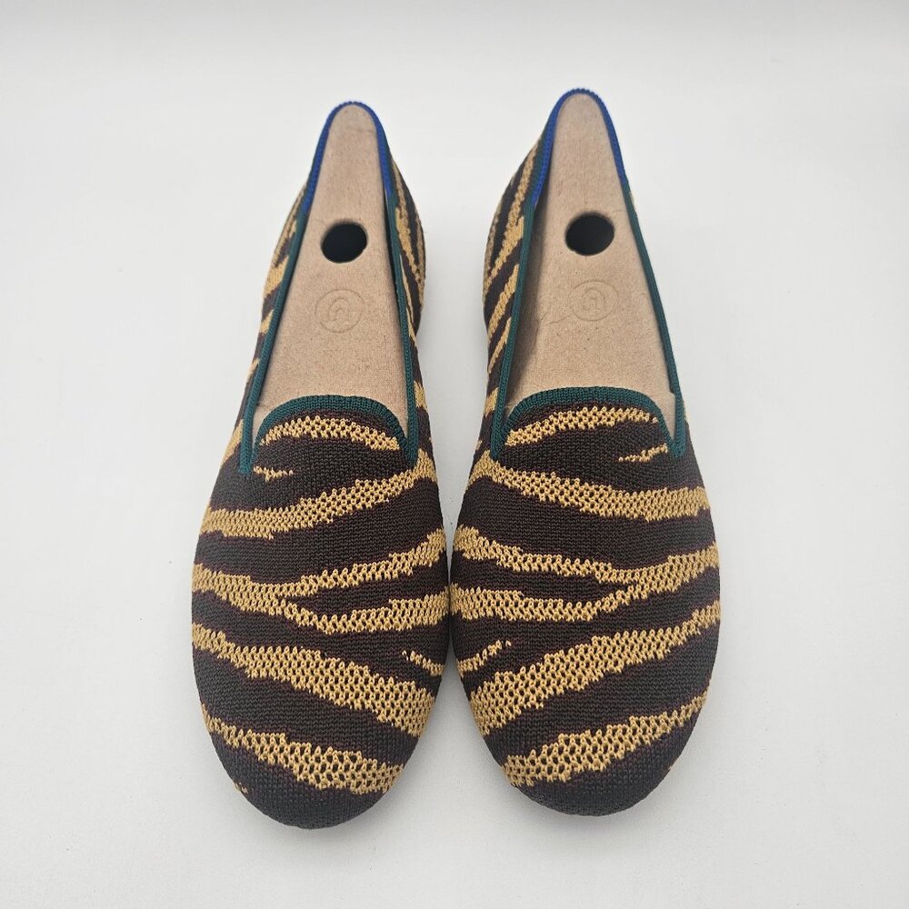 Rothys The Loafer Chai Zebra Slip On Flats Womens Sz 9 NEW